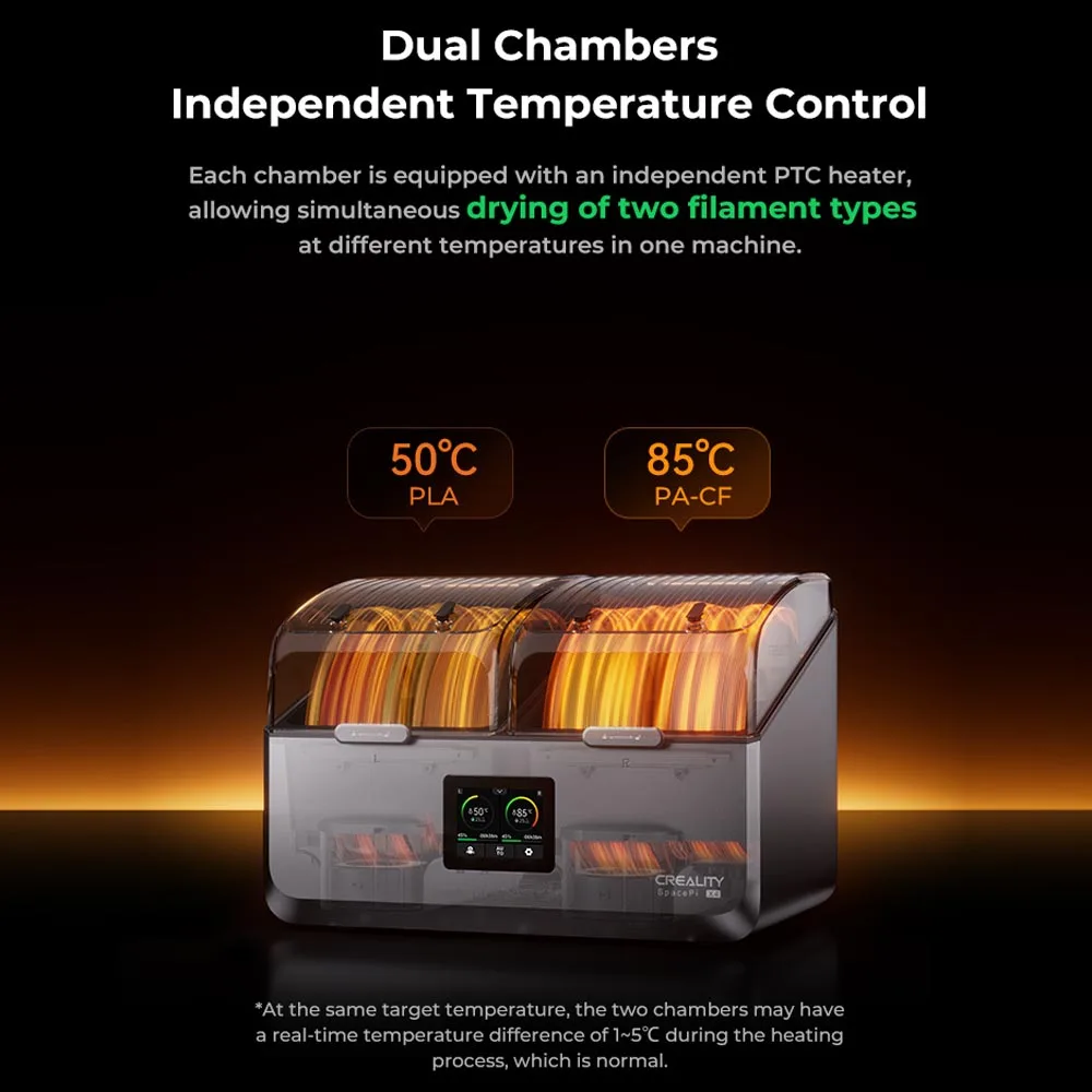 Dual independent heating chambers interior view