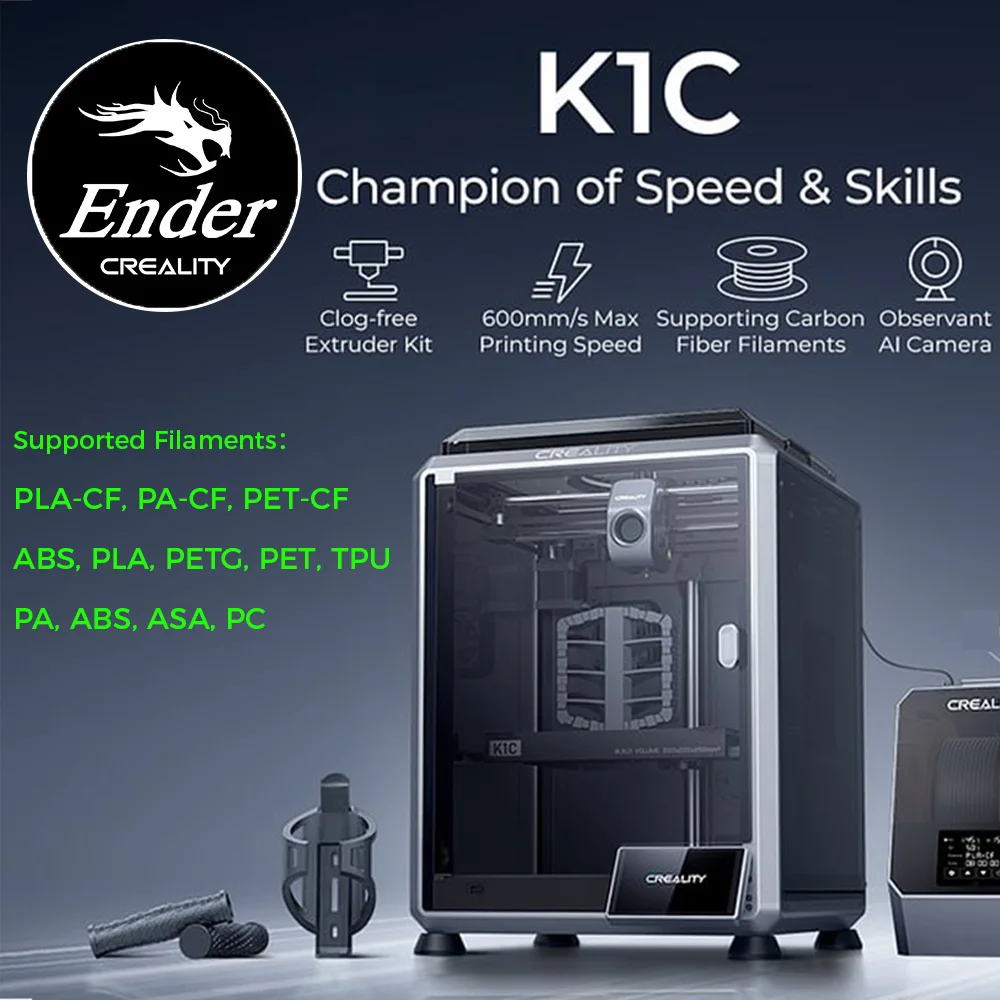 Creality K1C 3D Printer professional setup with AI camera