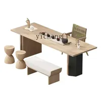 TQH all solid wood log tea table light luxury office tea room tea table chair zen combination