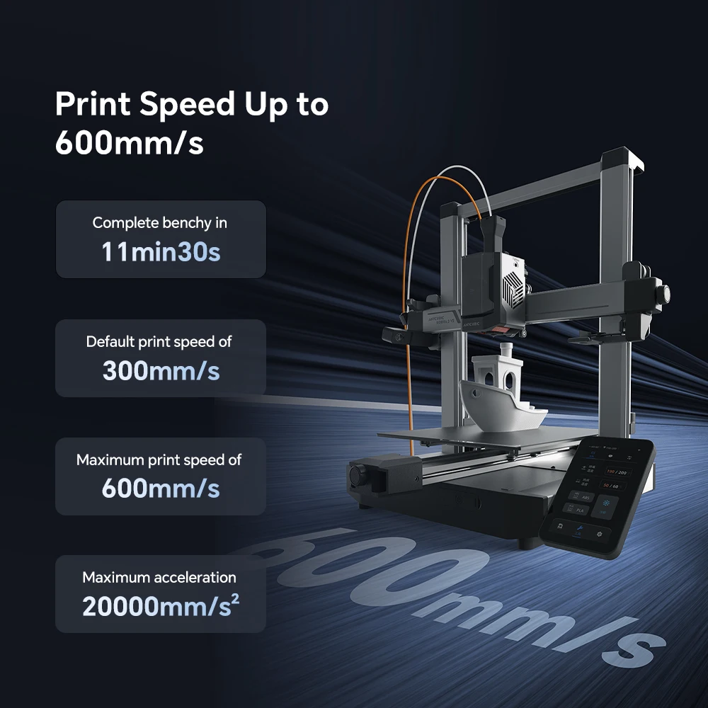 ANYCUBIC Kobra 3 V2 printing multi-color object with included filament