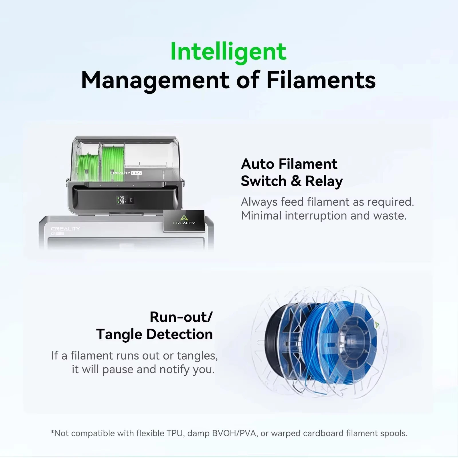 Creality CFS filament system in operation with K2 Plus