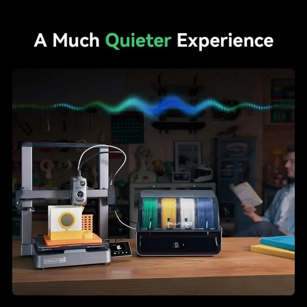 Creality Hi Combo 3D printer producing multi-color object