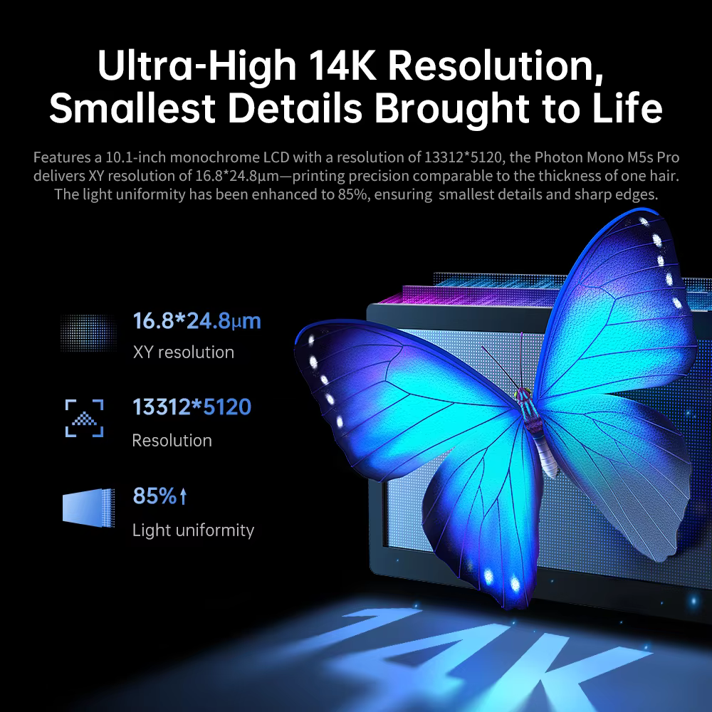Anycubic Photon Mono M5s Pro 14K resolution detail close-up