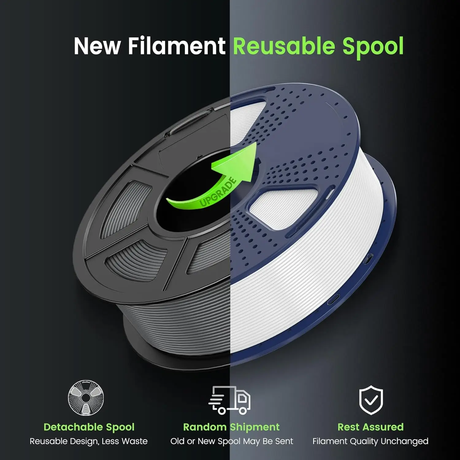 Close up of SUNLU PLA Plus filament spool showing neat winding
