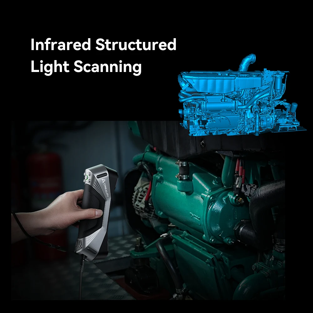 Creality CR-Scan Raptor scanning complex organic shapes