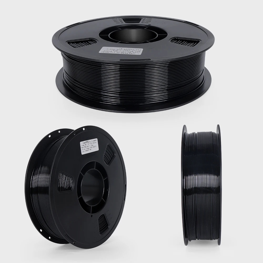 PETG filament spool close-up showing texture and color