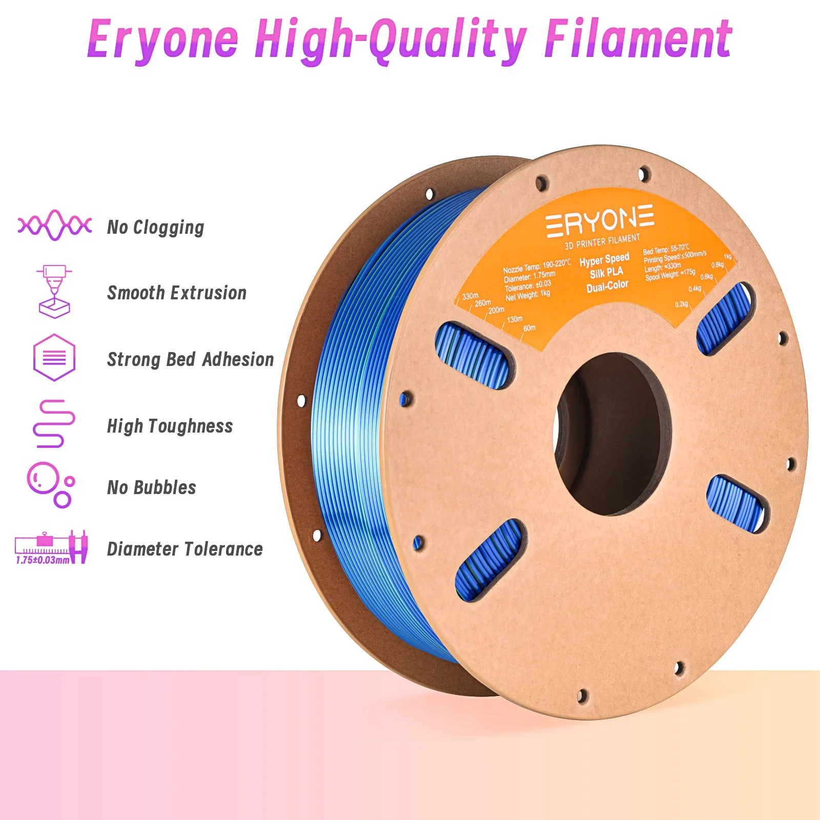 ERYONE filament printing demonstration with dual color effects