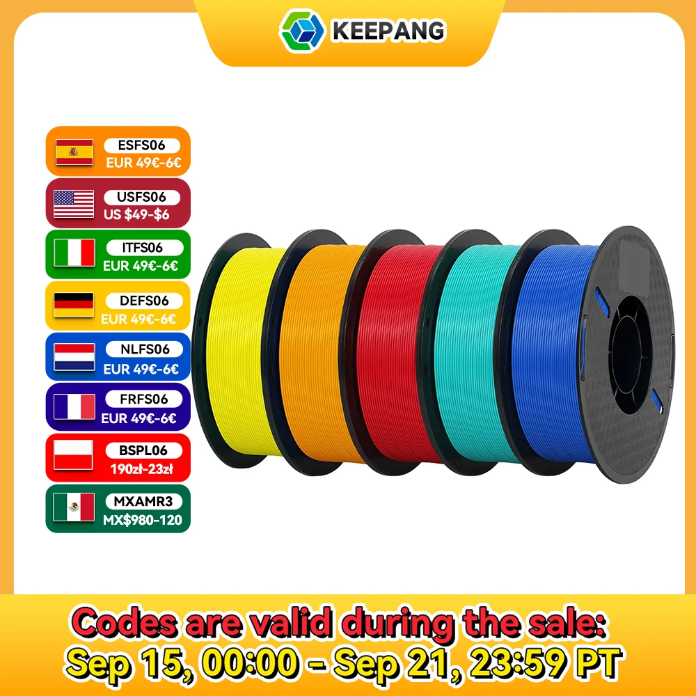 5KG PLA filament bundle with multiple colors for 3D printing