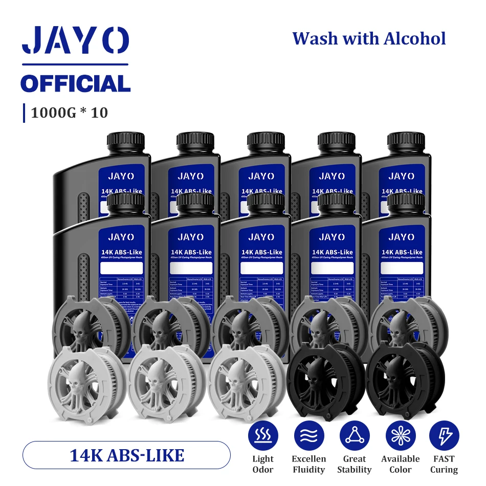 JAYO 14K ABS Like 3D Resin 10 bottles bundle package