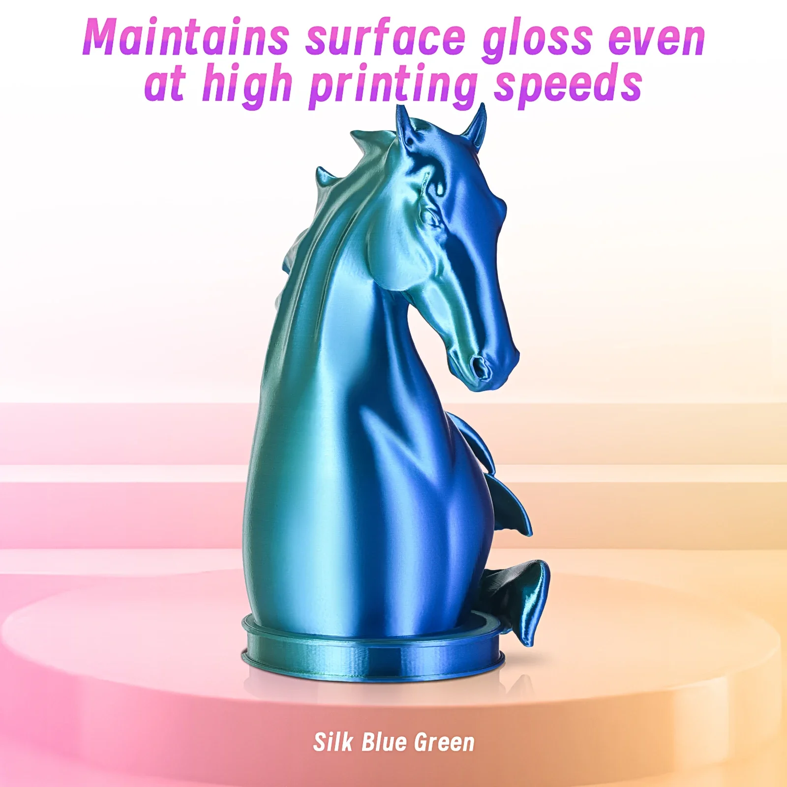 Close-up of ERYONE dual color silk PLA filament printing demonstration
