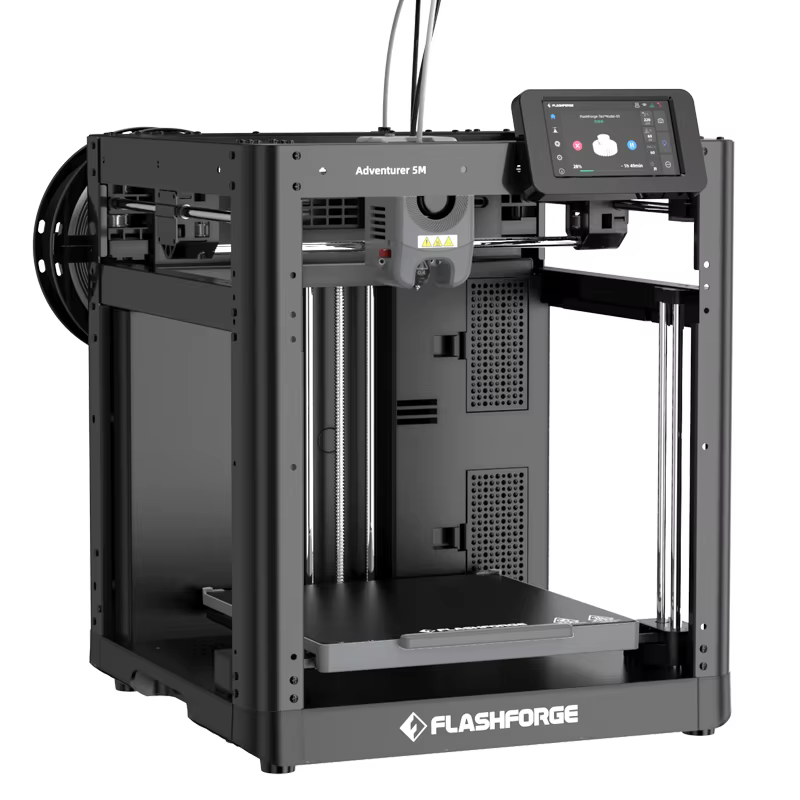 Flashforge Adventurer 5M 3D Printer front view with enclosure
