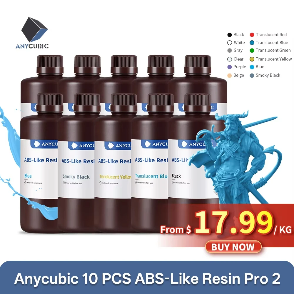 Anycubic ABS-Like+ Pro 2 resin 10kg bottle for 3D printing
