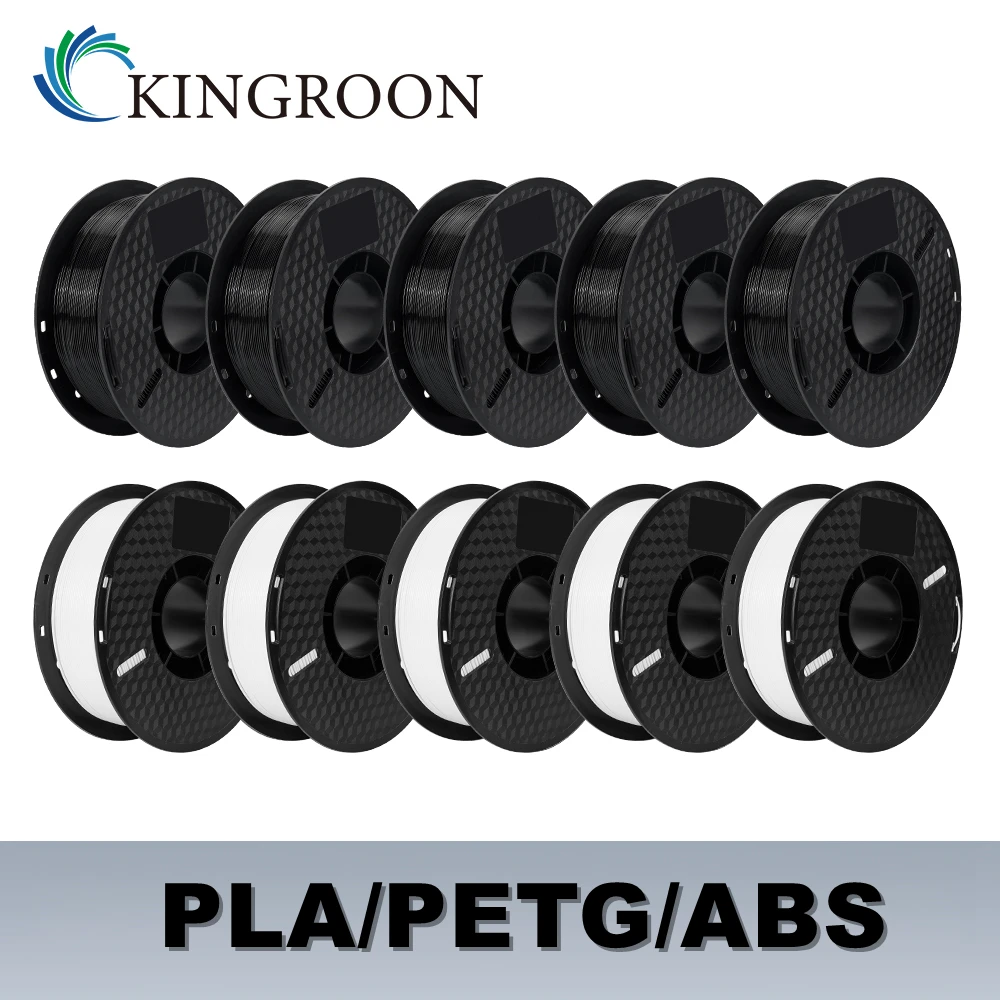 KINGROON 10KG 3D printer filament bundle with PLA ABS PETG spools